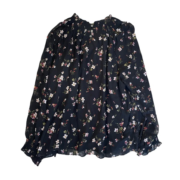 NWT Madewell Women’s XL Black Floral Blouse - Picture 2 of 2